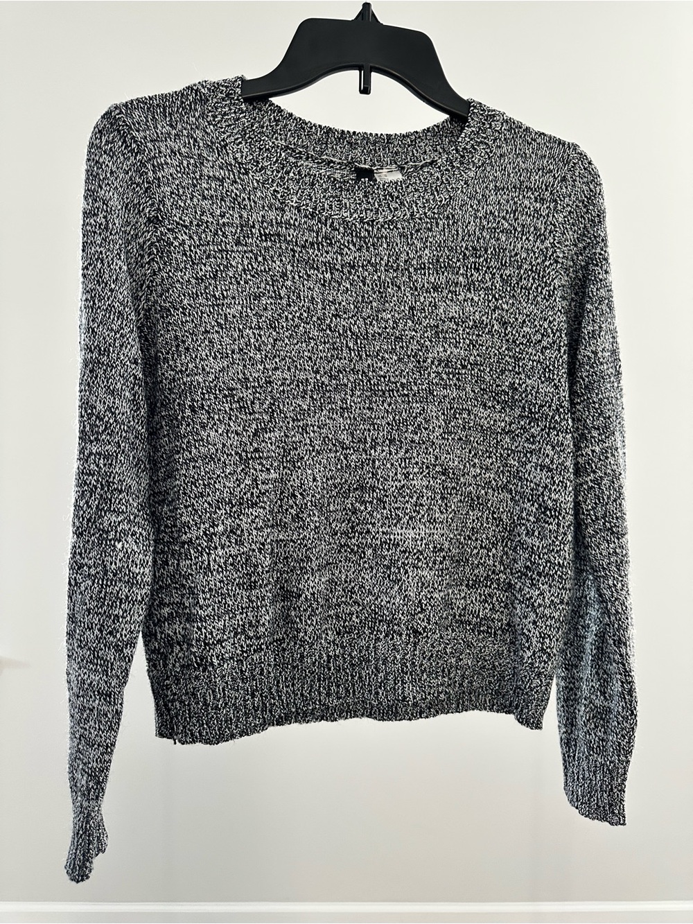 H&M Black & White Marled Crewneck Sweater